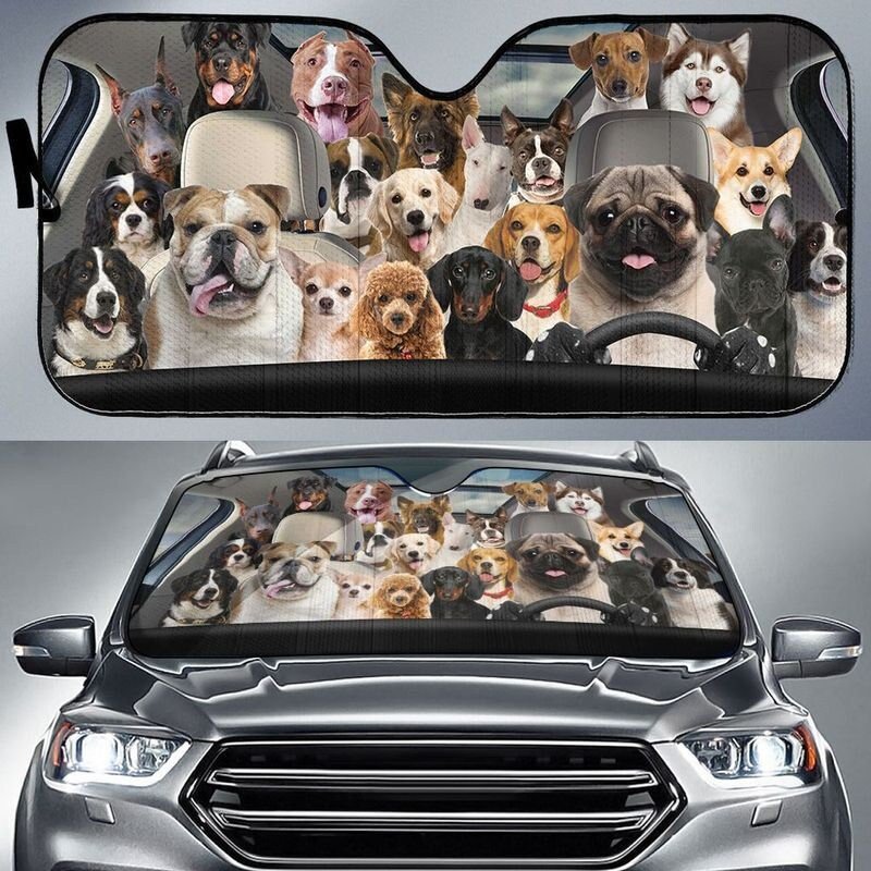 Group Of Dog Driving Car Sun Shades — Pare-soleil de voiture