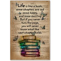 Life Is Like A Book Poster, Book Poster