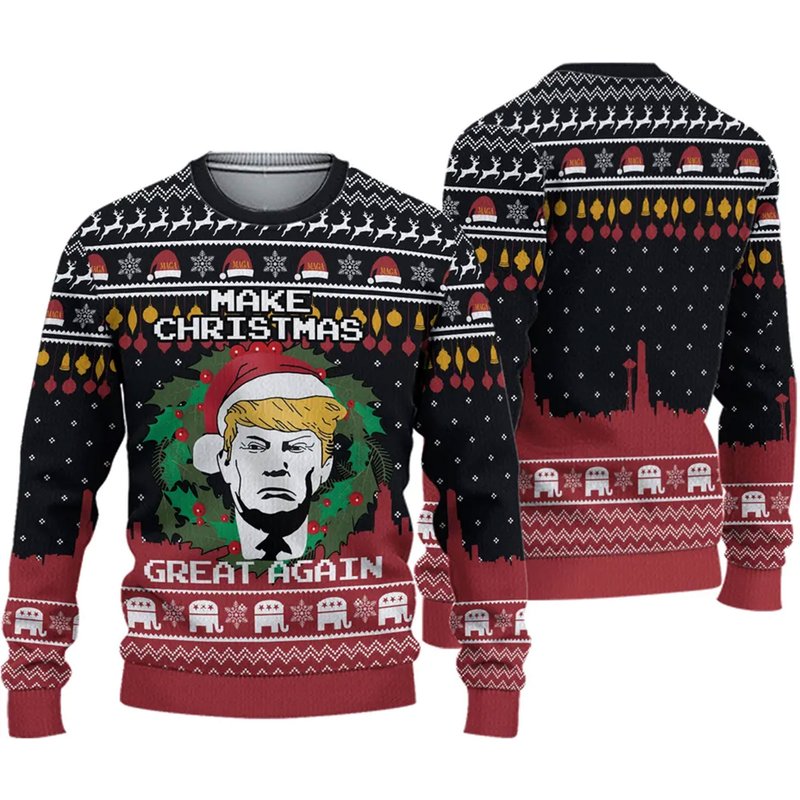 Make Christmas Great Again Trump Ugly Sweater Ugly Sweater — Chandails pour hommes
