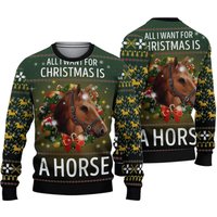 Horse Christmas Farm Sweater, Ugly Sweater