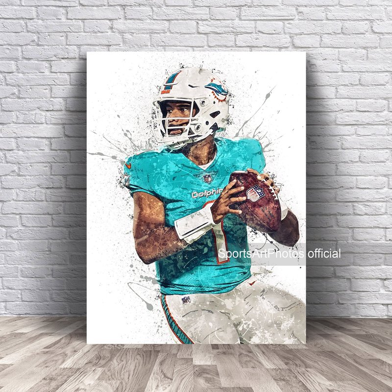 Tua Tagovailoa Poster, Miami Dolphins — Posters & Prints