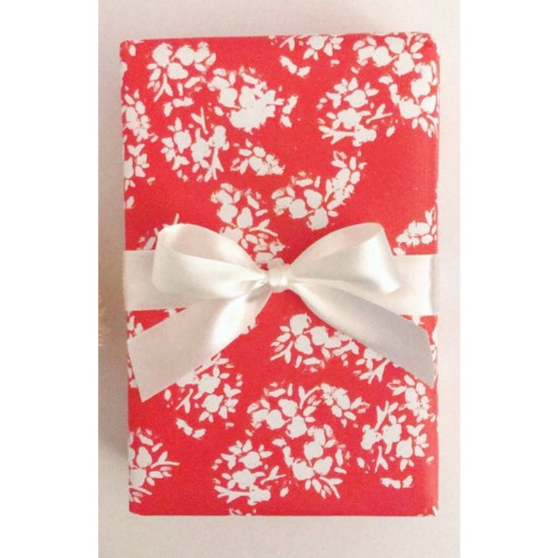 Red Parisian Florette Wrapping Paper — Gift Wrap & Party Supplies