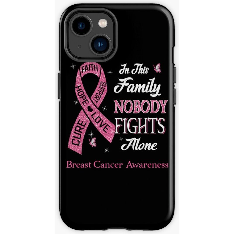 In This Family Nobody Fights Alone Breast Cancer Awareness Iphone Case — Coque de téléphone