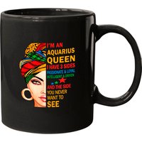 Womens Aquarius Queen I Have 3 Sides Mugs — Mugs & Tumblers