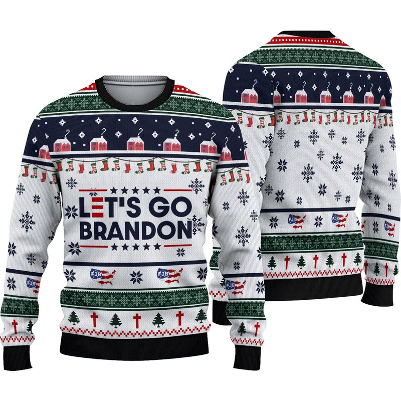 Let's Go Brandon Fjb Christmas 3d Sweater — Mens Sweaters