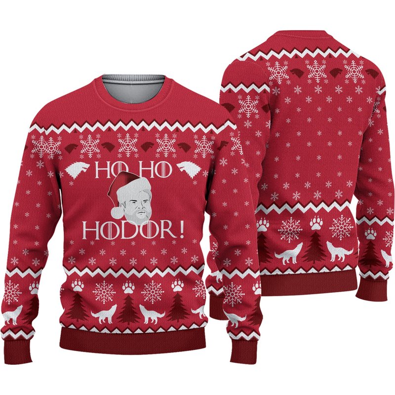 Ho! Ho! Hodor! Christmas Christmas 3d Sweater — Mens Sweaters