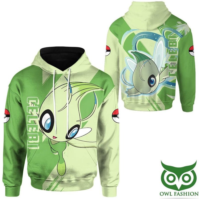 Anime Mythical Celebi Printed 3d Hoodie Shirt — Sweats à capuche pour hommes