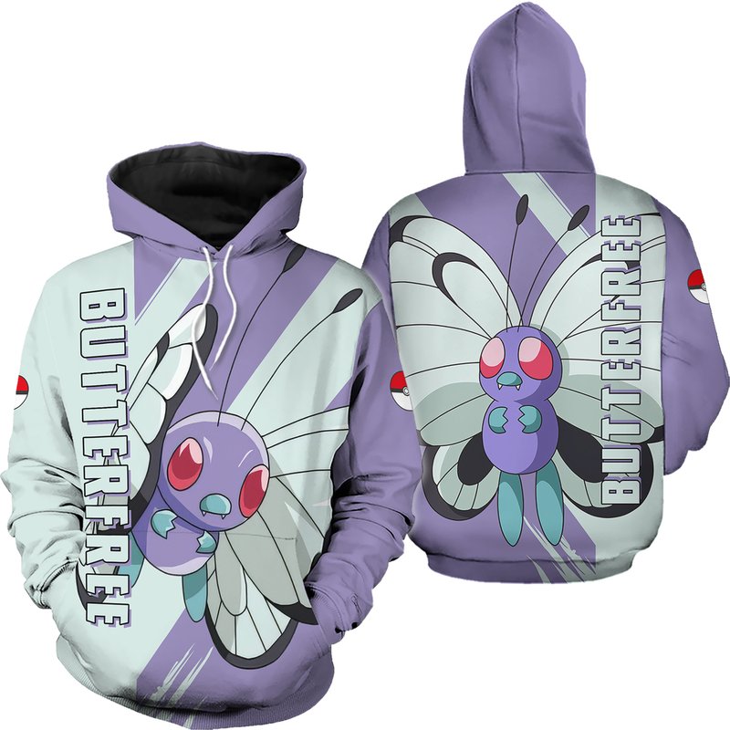 3d Anime Butterfree Printed Bug 3d Hoodie T-shirt