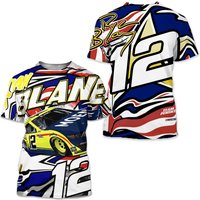 Ryan Blaney #12 Moen Patriotic Blue Sublimated Shirt — T-shirts pour hommes