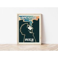 Newport Folk Festival Gig Poster 1965 - Bob Dylan - Music Poster — Affiches et impressions