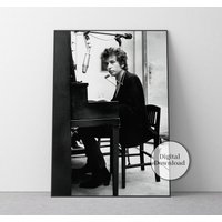 Bob Dylan Poster, Black And White, Music Studio Decor Poster — Posters & Prints