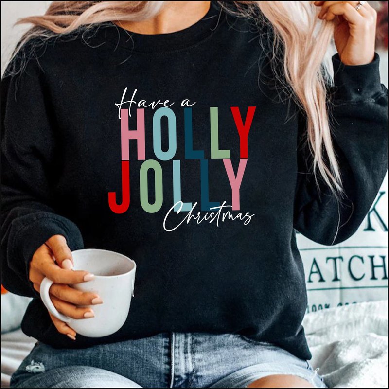 Holly Jolly Christmas Sweatshirt | Rainbow Christmas Sweatshirt — Sweats à capuche pour hommes