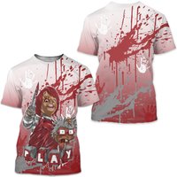 Chucky Chuckie Kills Halloween Red Flint 13s Gifts Matching 3d T-shirt — Mens T Shirts