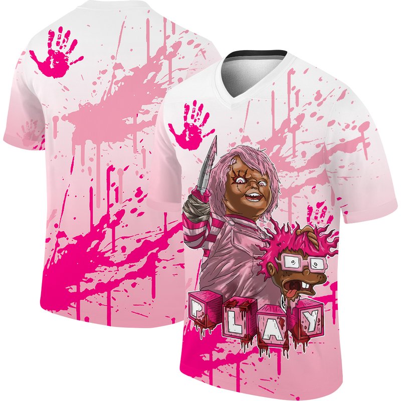 Chucky Chuckie Kills Halloween Low Triple Pink 3d T-shirt — Mens T Shirts