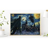 Dementor Starry Night Witch School Vintage Poster — Posters & Prints