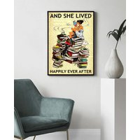 And She Lived Happily Ever After Poster, Reading Book Poster