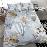 Airplane And Hot Air Bedding Set