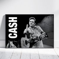 Johnny Cash Concert Poster Flipping The Bird Country Music Photo Picture Photograph — Posters & Prints