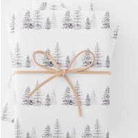 Pine Tree Wrapping Paper, White Wrapping Paper — Gift Wrap & Party Supplies