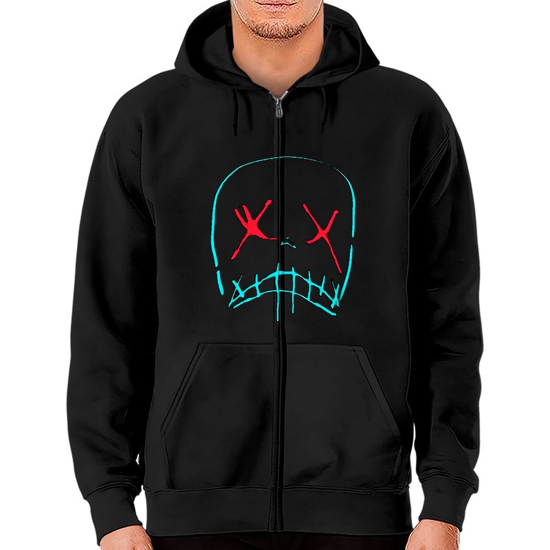 Led Mask - Led Mask - Zip Hoodies