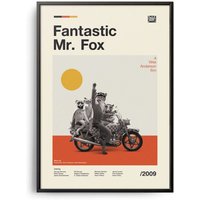 Fantastic Mr Fox Wes Anderson Vintage Inspired Poster