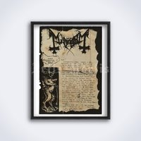 Mayhem Euronymous Handwritten Letter Poster — Posters & Prints