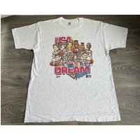 Dream Team Shirt 1992 Vintage Rare 90's Olympic Caricature T-shirt — T-shirts pour hommes