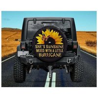 Sunflower Butterfly Spare Tire Cover — Truck Accessories