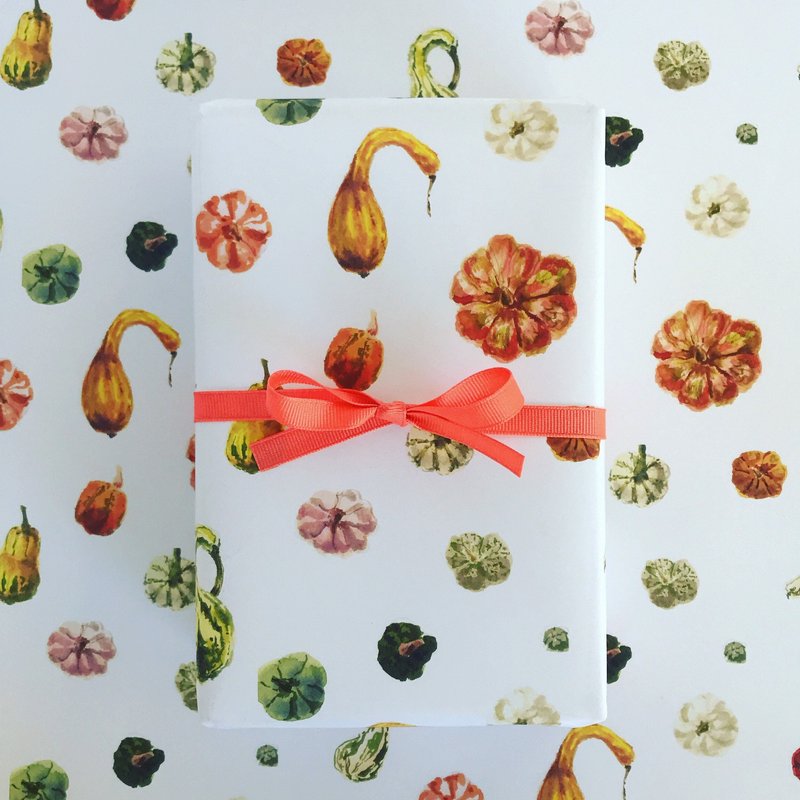 Pumpkins And Gourds Wrapping Paper — Papier cadeau et fêtes