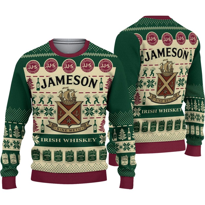 Jameson Irish Whiskey Christmas Ugly 3d Sweater — Mens Sweaters