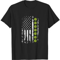Pickleball Player T-shirt With American Flag