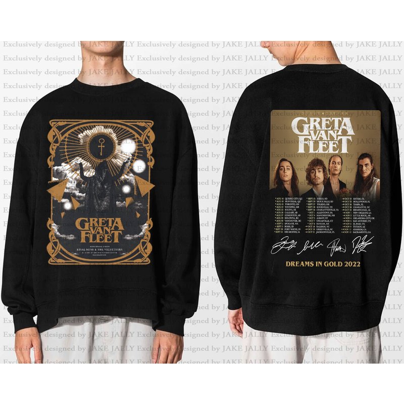 Greta Van Fleet Dream In Gold Tour 2022 Shirt — Sweats à capuche pour hommes