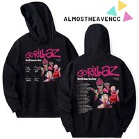 Gorillaz Hoodie, Gorillaz North America Tour 2022 Hoodie — Sweats à capuche pour hommes