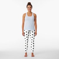 Black On White Polka Dot Leggings — Legging femme