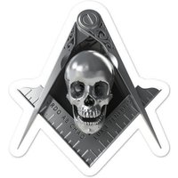 Masonic Skull Square & Compass Sticker — Stickers & Decals