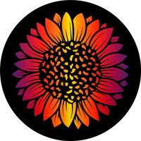 Ombre Sunset Sunflower Spare Tire Cover