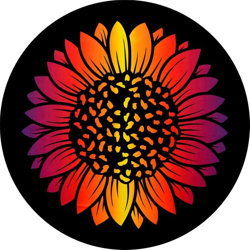 Ombre Sunset Sunflower Spare Tire Cover — Truck Accessories