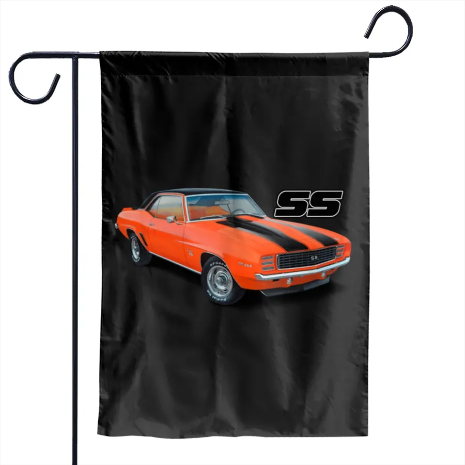 1969 Orange Camaro Garden Flags
