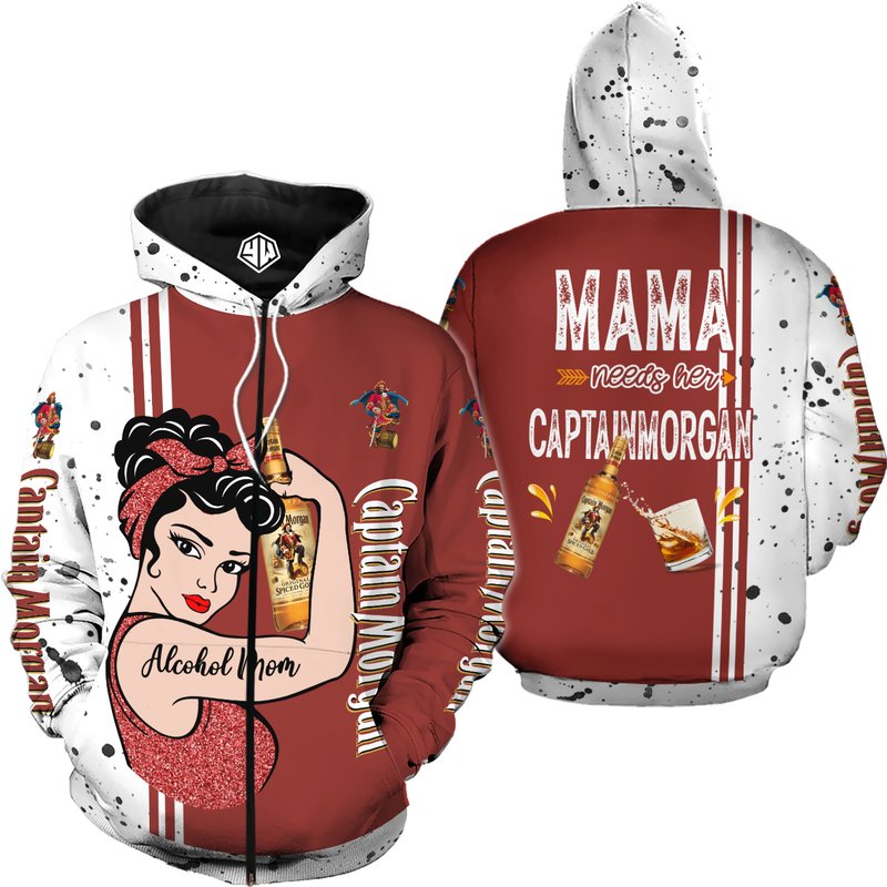 Alcohol Mom Mama Needs Her Captain Hoodie — Sweats à capuche pour hommes