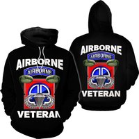 Airborne Veteran Paratrooper 3d All Over Print Hoodie — Sweats à capuche pour hommes