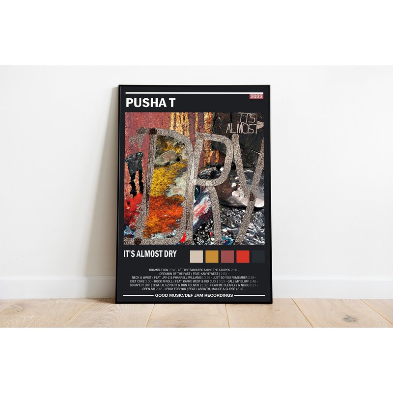 Pusha T - It's Almost Dry - Album Poster — Posters & Prints