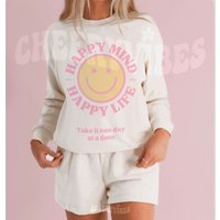 Happy Mind Happy Life Aesthetic Hoodie