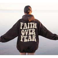 Faith Over Fear Hoodie, Bible Verse Hoodie — Mens Hoodies