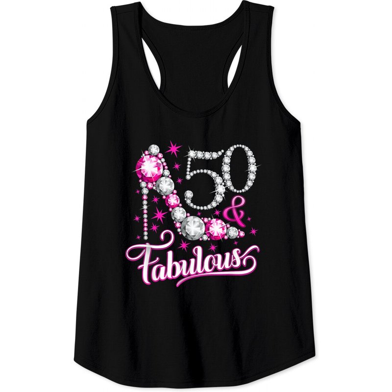 50 And Fabulous Tank Tops 50th Birthday — T-shirts pour hommes