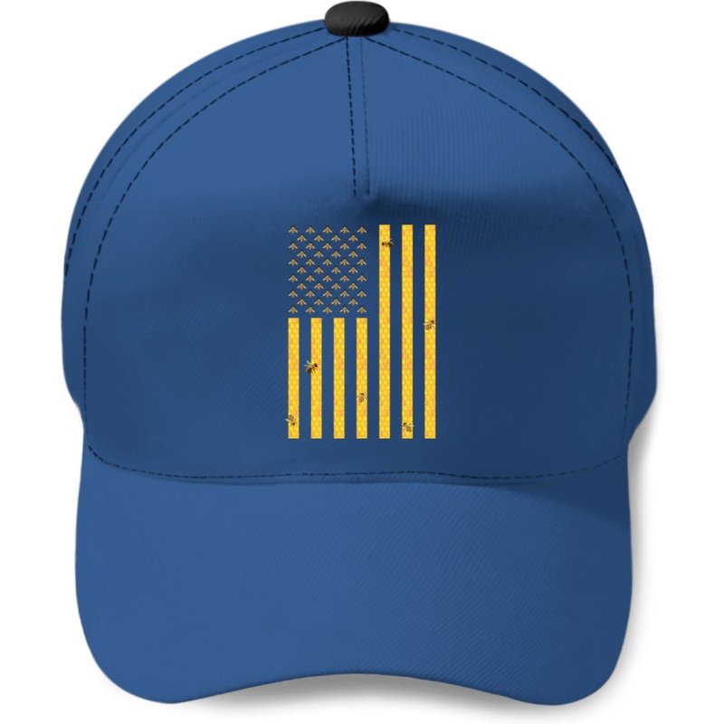 American Flag Honeycomb Honey Bee Beekeeping Beekeeper Gift Baseball Cap Baseball Caps