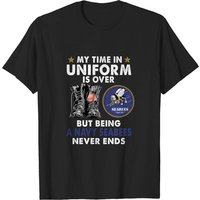 Navy Seabee T-shirt, My Time In Uniform Is Over But Being A Navy Seabee Never Ends Shirt — Mens T Shirts