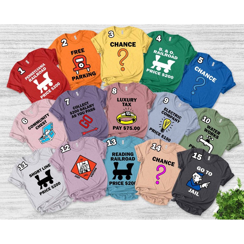 Monopoly Game Halloween Costume Shirts, Monopoly Game Cards Cosplay — T-shirts pour hommes