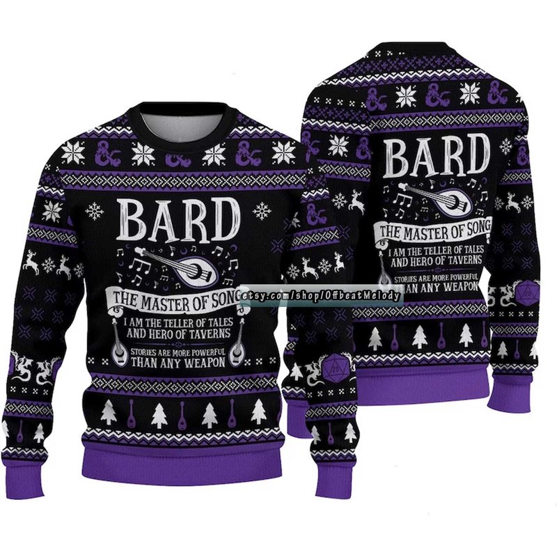 Dnd Classes Collection Christmas Ugly Sweater