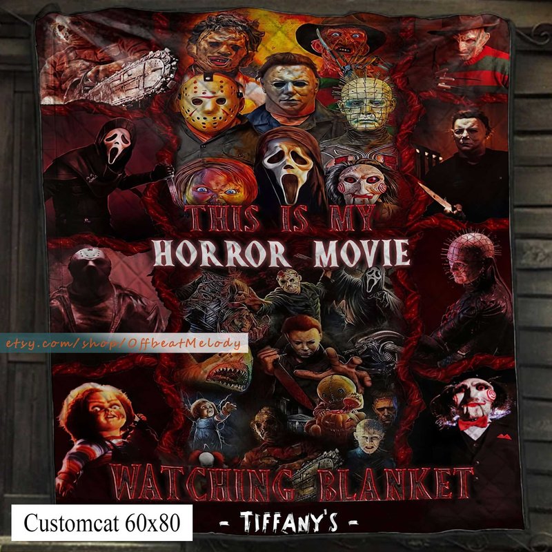 This Is My Horror Movie Watching Halloween Fleece Blanket — Throw Blankets