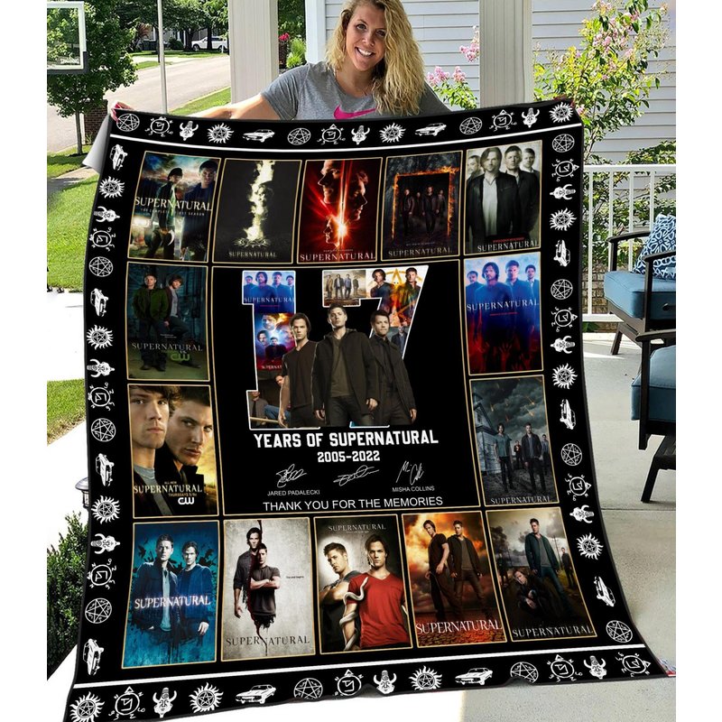 Supernatural 2005-2022 Anniversary Quilt Blanket — Jetés de canapé